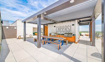 BBQ area at Deca Apartments, Greenville
